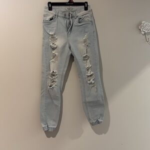 Light Blue Distressed Women's Jeans